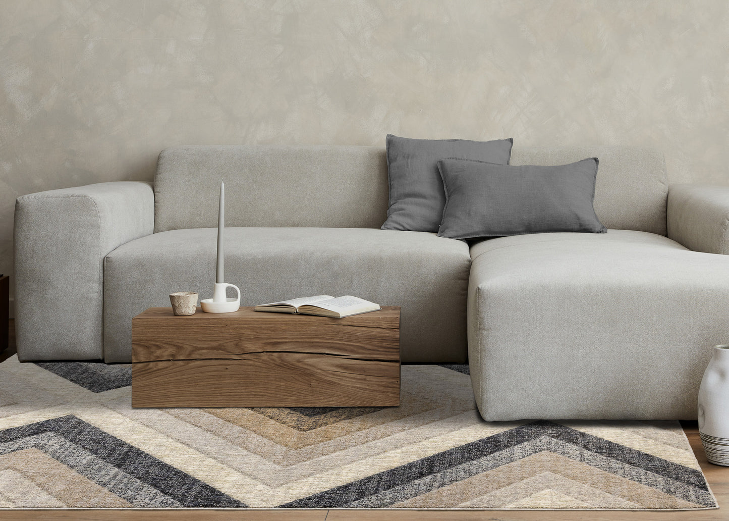 Contemporary Geometric Grey Area Rug