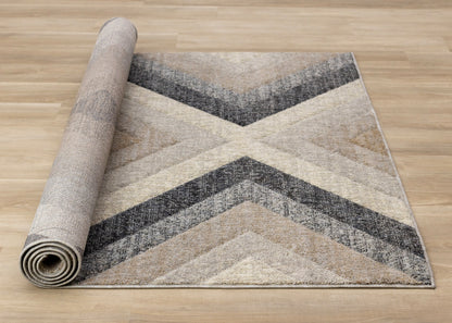 Contemporary Geometric Grey Area Rug