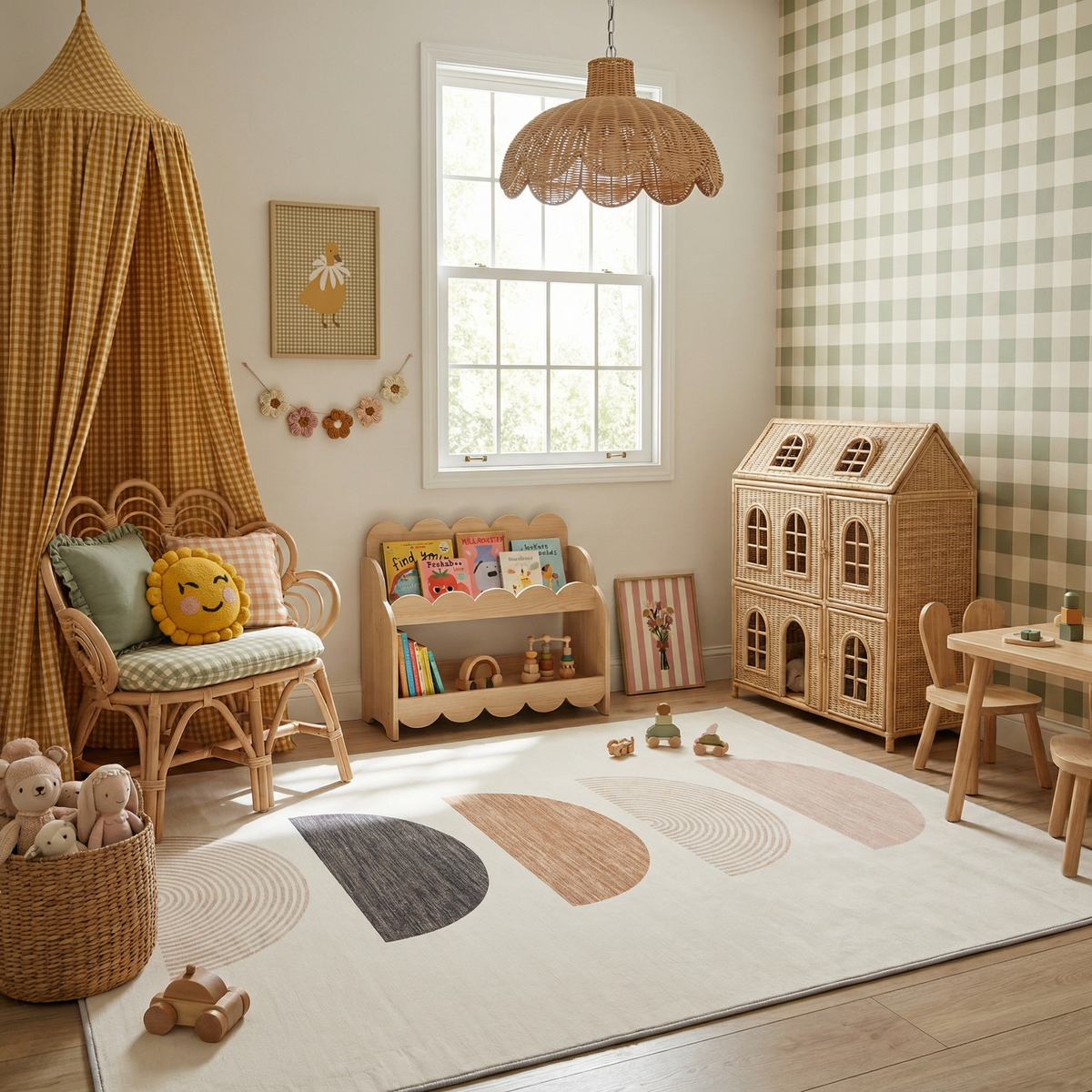 Alfombra de juego infantil Solis moderna color crema/beige