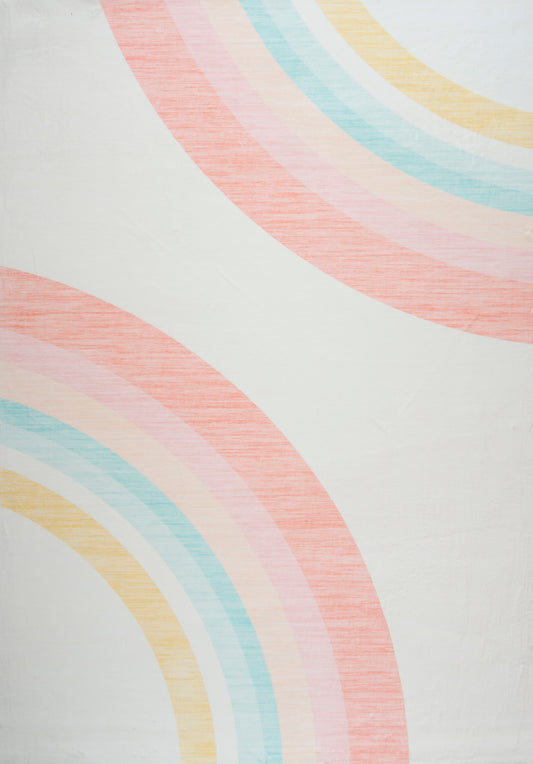 Soft Steps Playtime Rainbow Playmat Pink Soft Rug