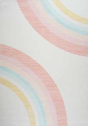 Marlow Rainbow Arch Modern Colorful Rainbow Pink Kids Area Rug