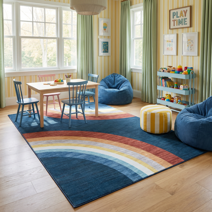 Alfombra de juego Soft Steps Playtime Rainbow, color azul marino