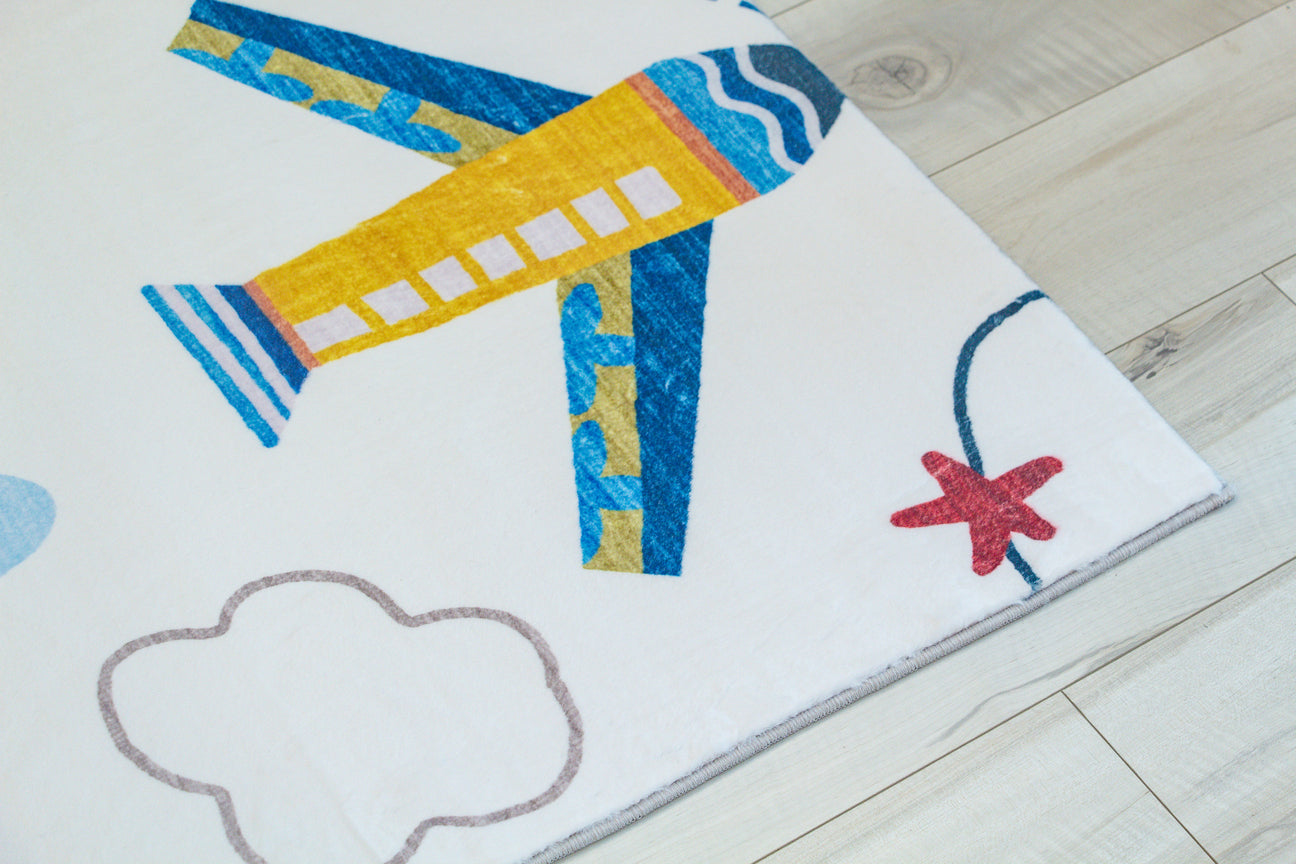 Soft Steps Playtime Airplane Playmat Cream Soft Rug