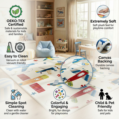 Tapete de juego Soft Steps Playtime Airplane color crema suave