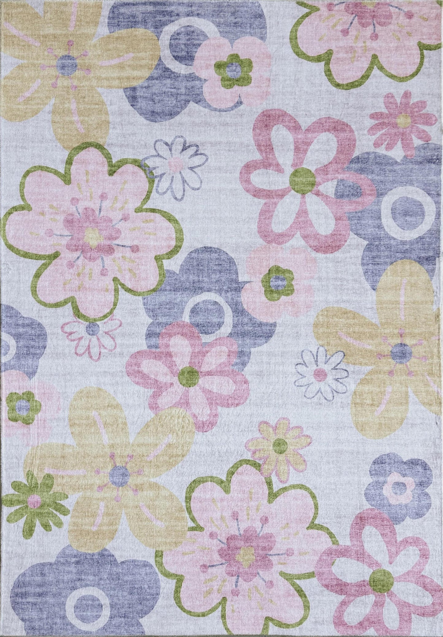 Tapete de juego floral divertido de Soft Steps, alfombra suave rosa