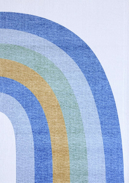 Soft Steps Playtime Rainbow Playmat Light Blue Soft Rug