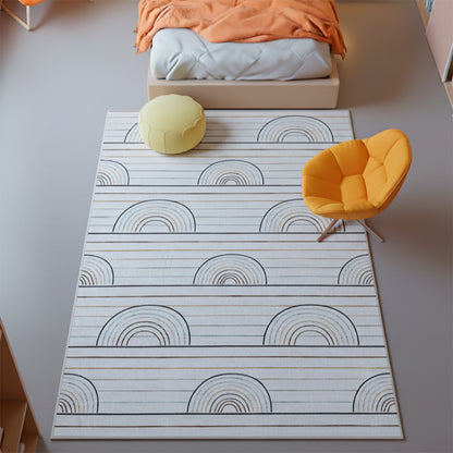 Lino Rainbow Modern Blue and Pink Indoor Rug