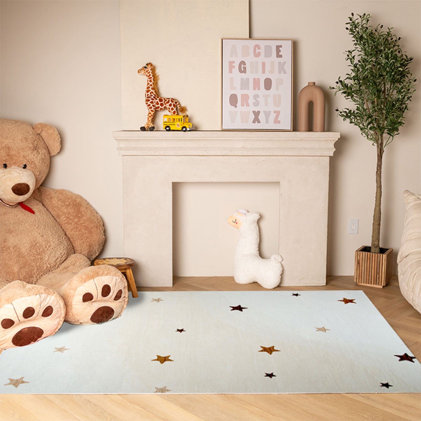 Soft Steps Playtime Stars Playmat Cream Soft Rug