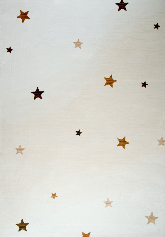 Stella Soft Stars Cream Indoor Kids Playroom Rug