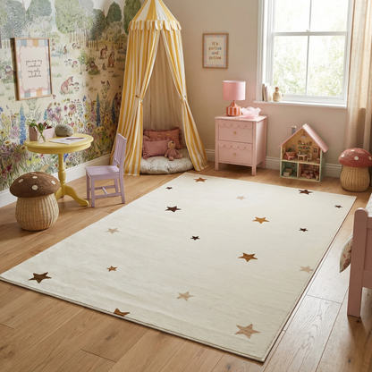 Alfombra de juego Soft Steps Playtime Stars color crema suave