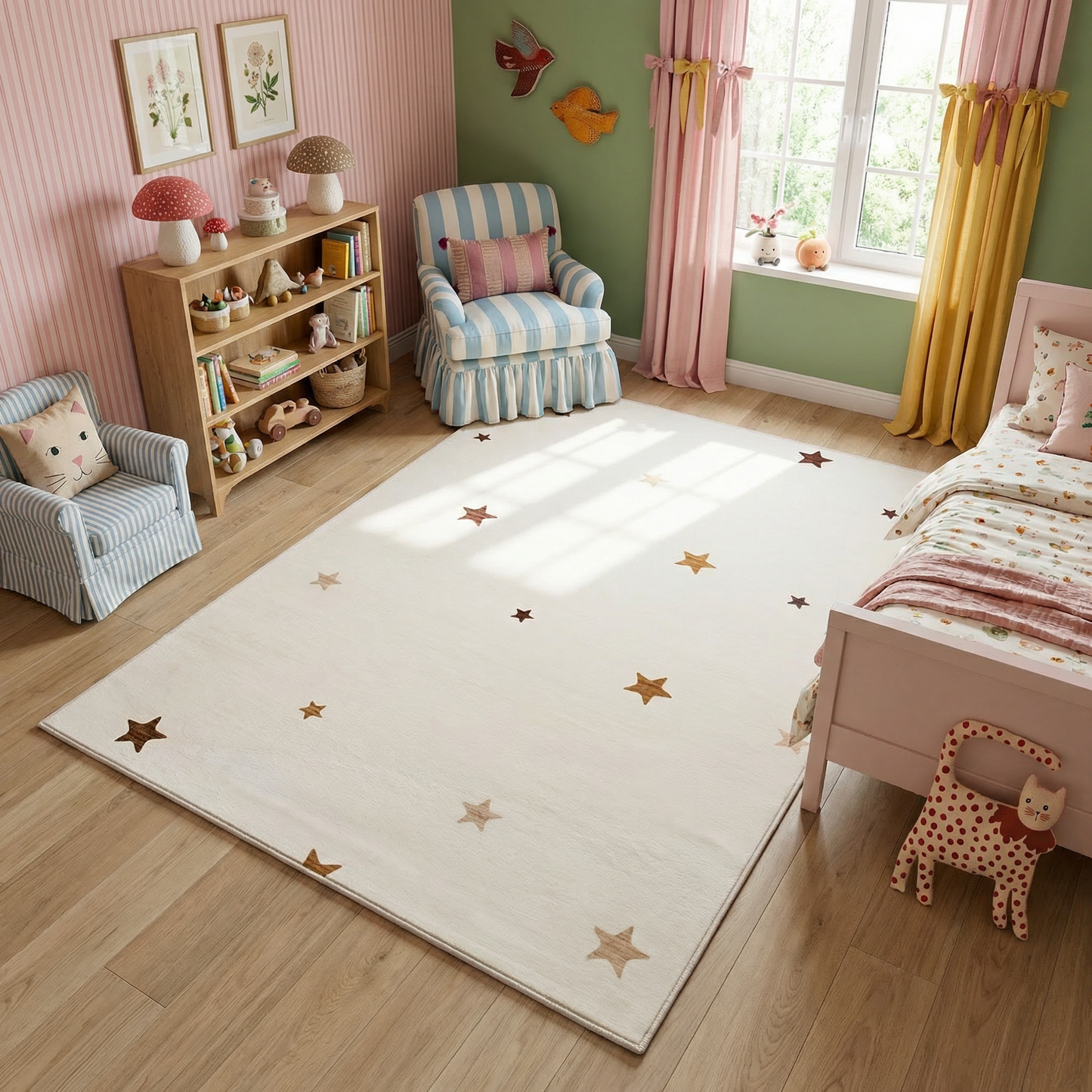 Alfombra de juego Soft Steps Playtime Stars color crema suave