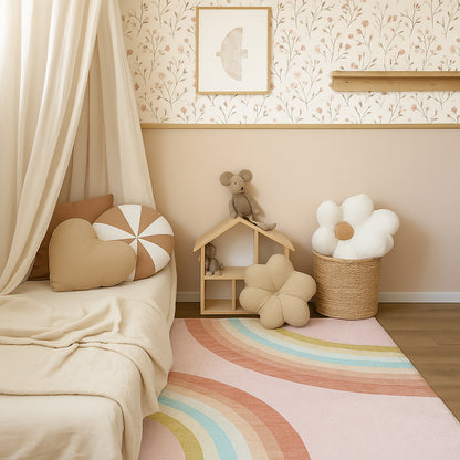 Marlow Rainbow Modern Pink Indoor Rug