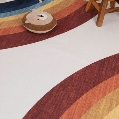 Marlow Rainbow Modern White Indoor Rug