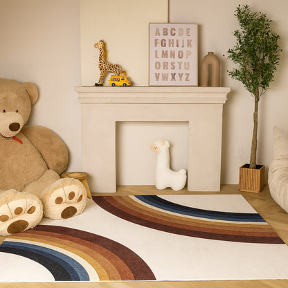 Marlow Rainbow Modern White Indoor Rug