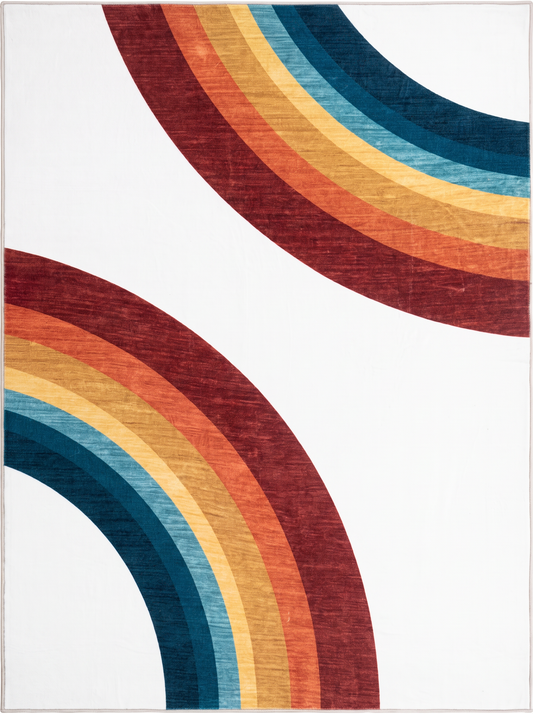 Marlow Rainbow Modern White Indoor Rug