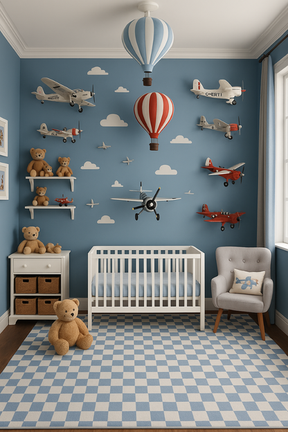 Jaque Checkered Modern Blue and White Indoor Rug