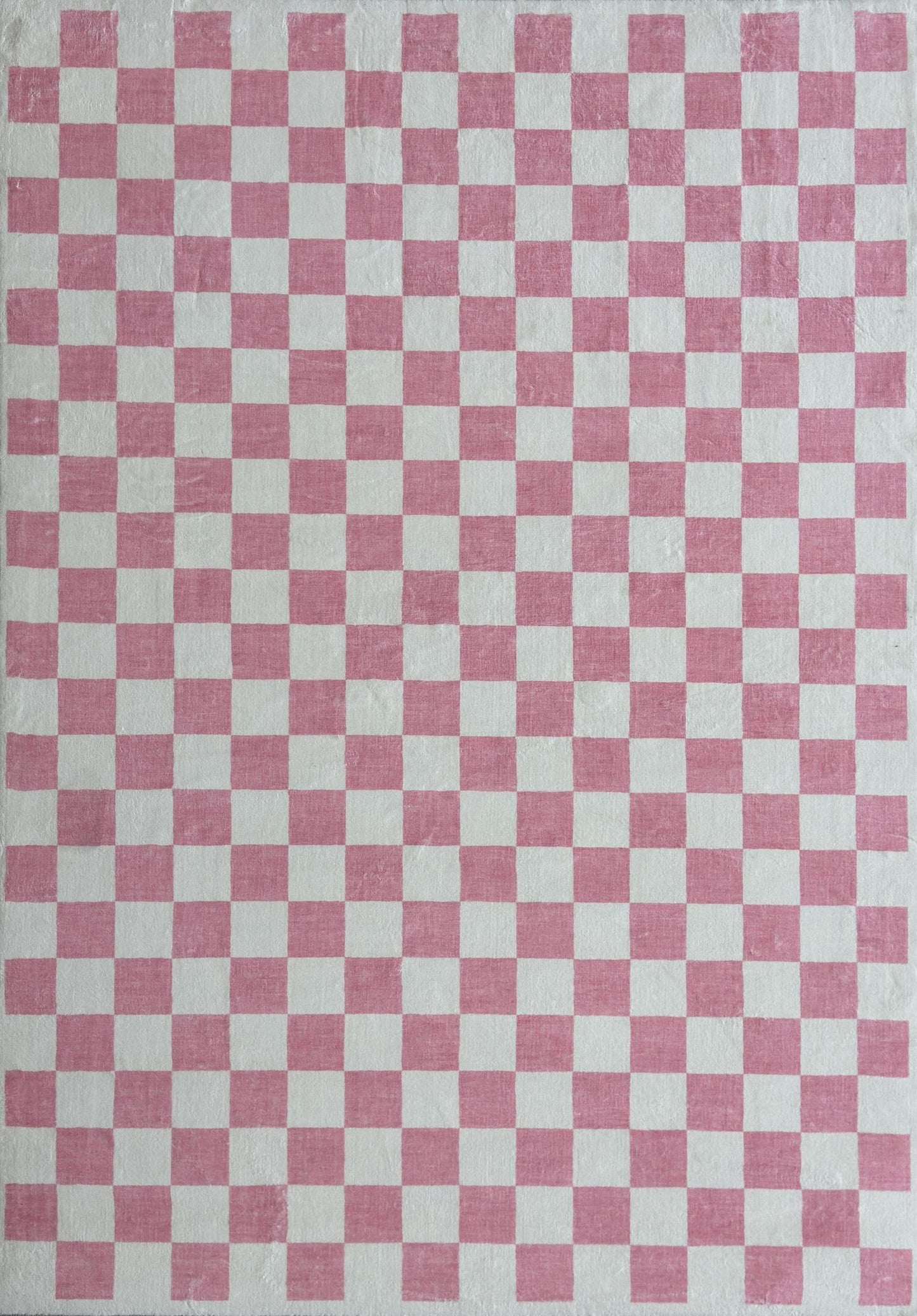 Jaque Checkered Modern Pink and White Indoor Rug
