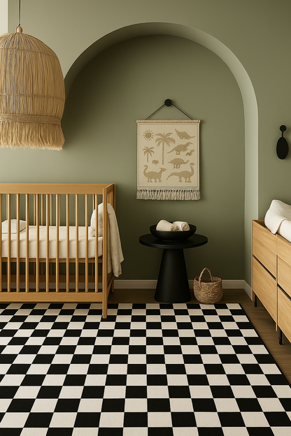 Jaque Checkered Modern Black and White Indoor Rug