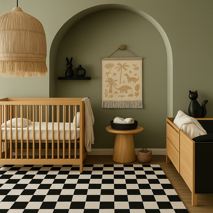 Jaque Checkered Modern Black and White Indoor Rug