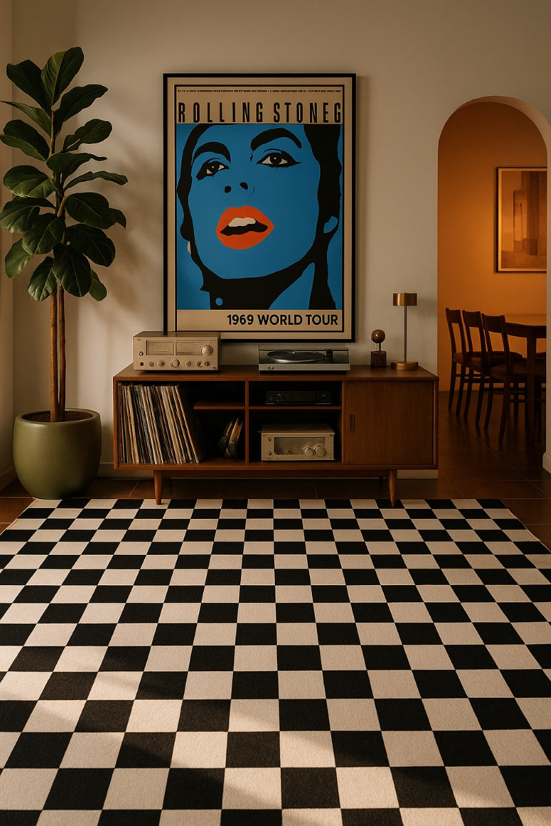 Jaque Checkered Modern Black and White Indoor Rug