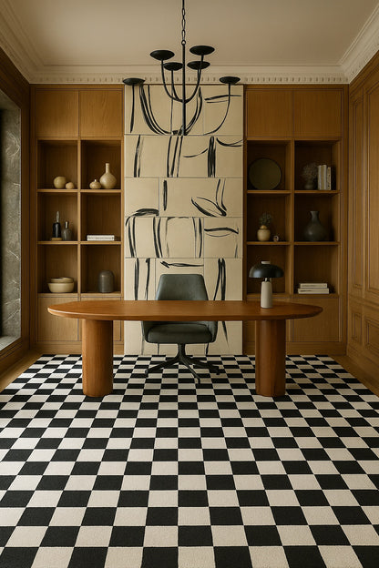 Jaque Checkered Modern Black and White Indoor Rug