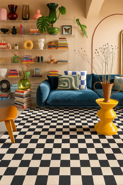 Jaque Checkered Modern Black and White Indoor Rug