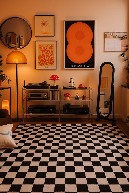 Jaque Checkered Modern Black and White Indoor Rug