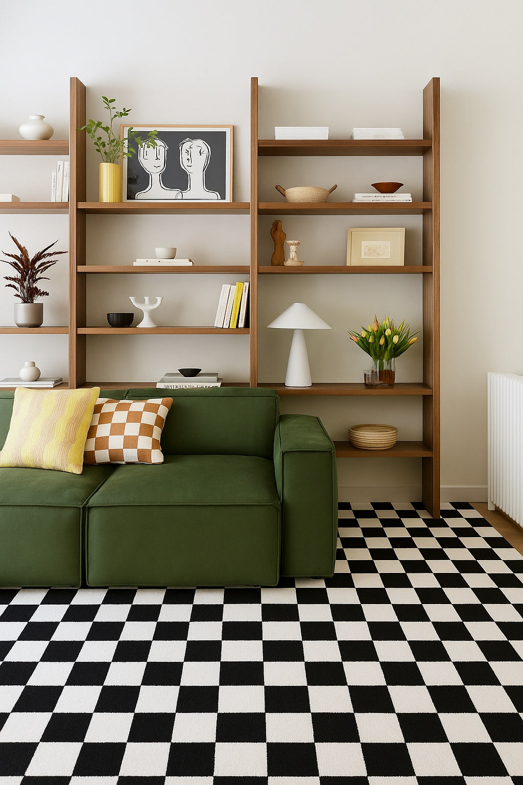 Jaque Checkered Modern Black and White Indoor Rug