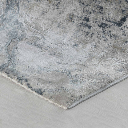 Arden Abstract Contemporary Blue and Grey Indoor Rug