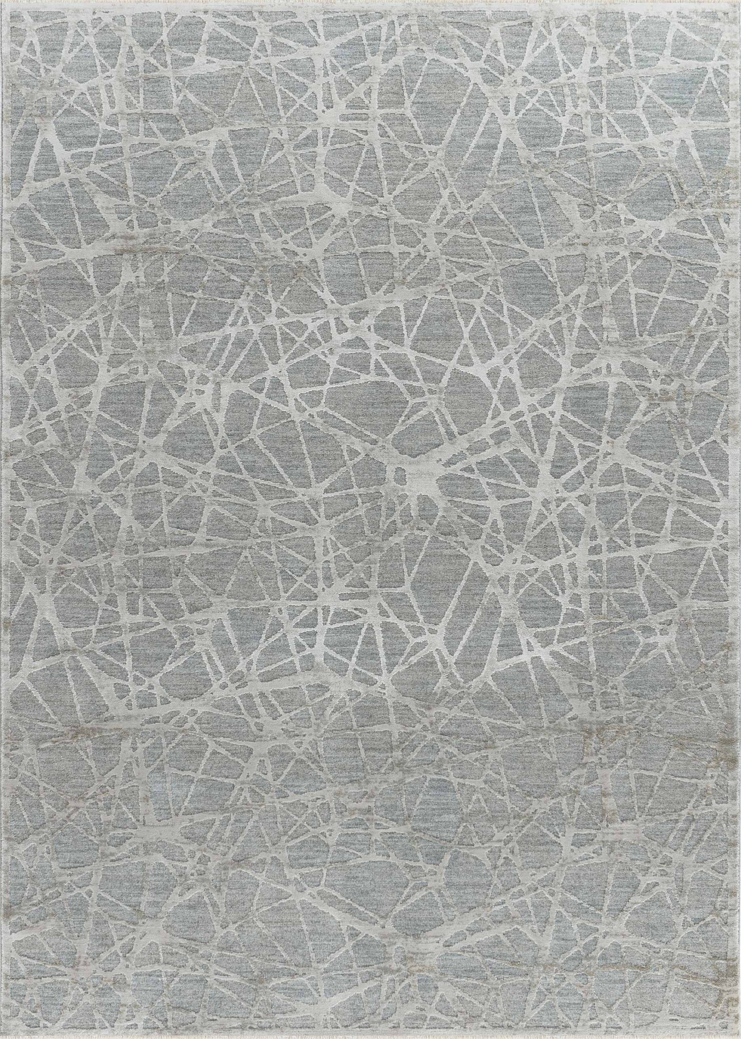 Vetra Abstract Web Contemporary Blue and Beige Indoor Rug