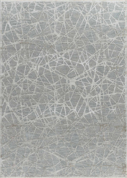 Vetra Abstract Web Contemporary Blue and Beige Indoor Rug