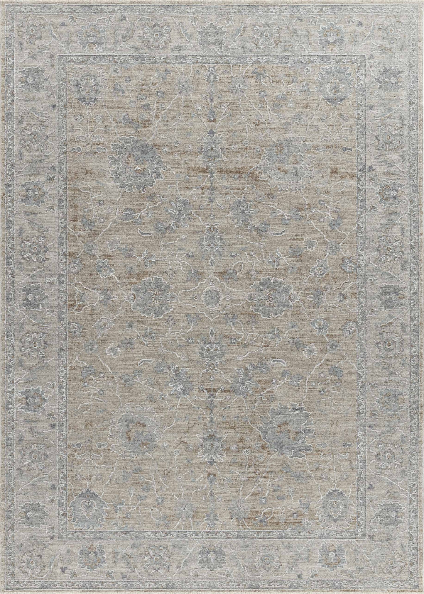 Safiya Floral Medallion Traditional Gold and Beige Indoor Rug