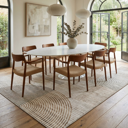 Elys Geometric Contemporary Beige and Brown Indoor Rug-5