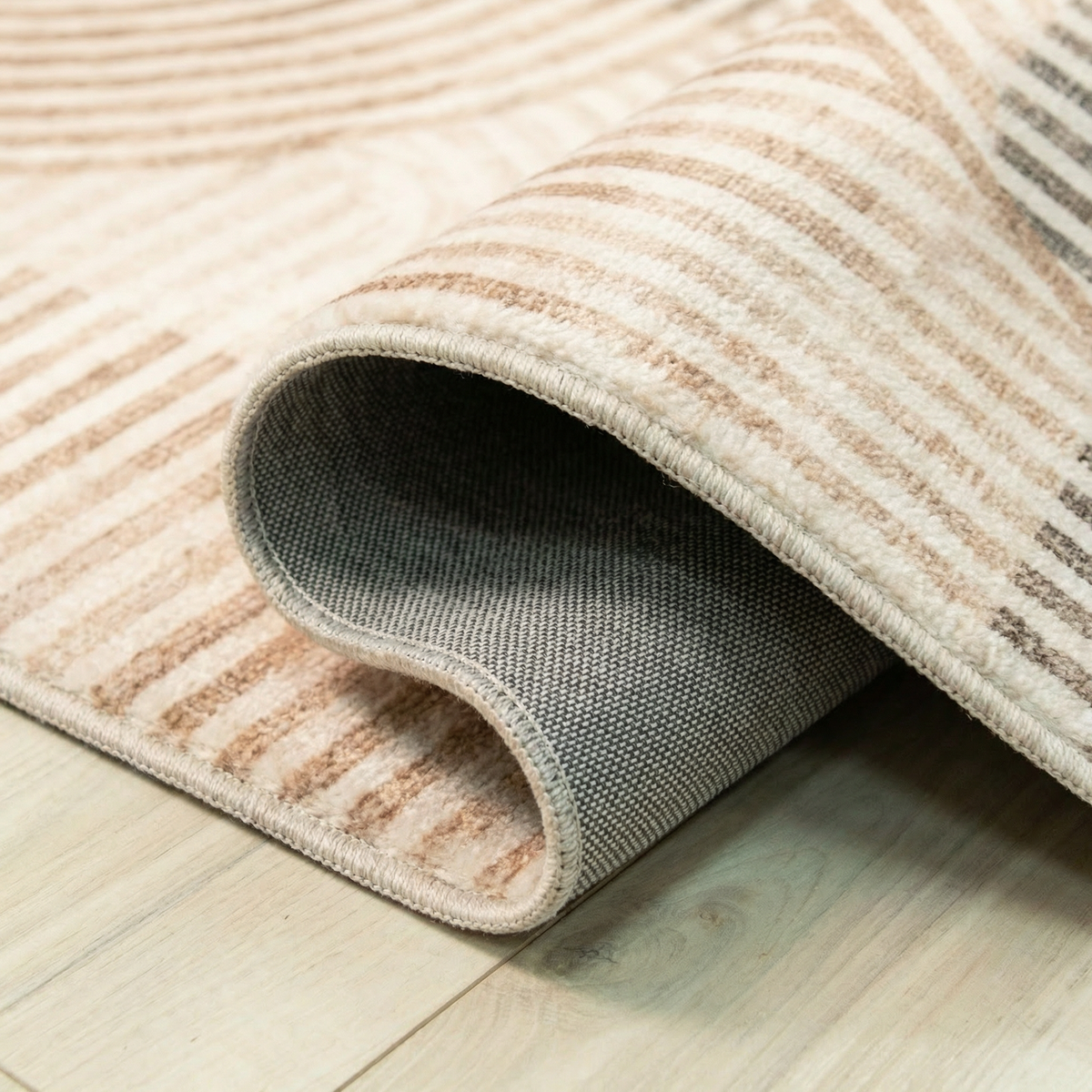 Elys Geometric Contemporary Beige and Brown Indoor Rug