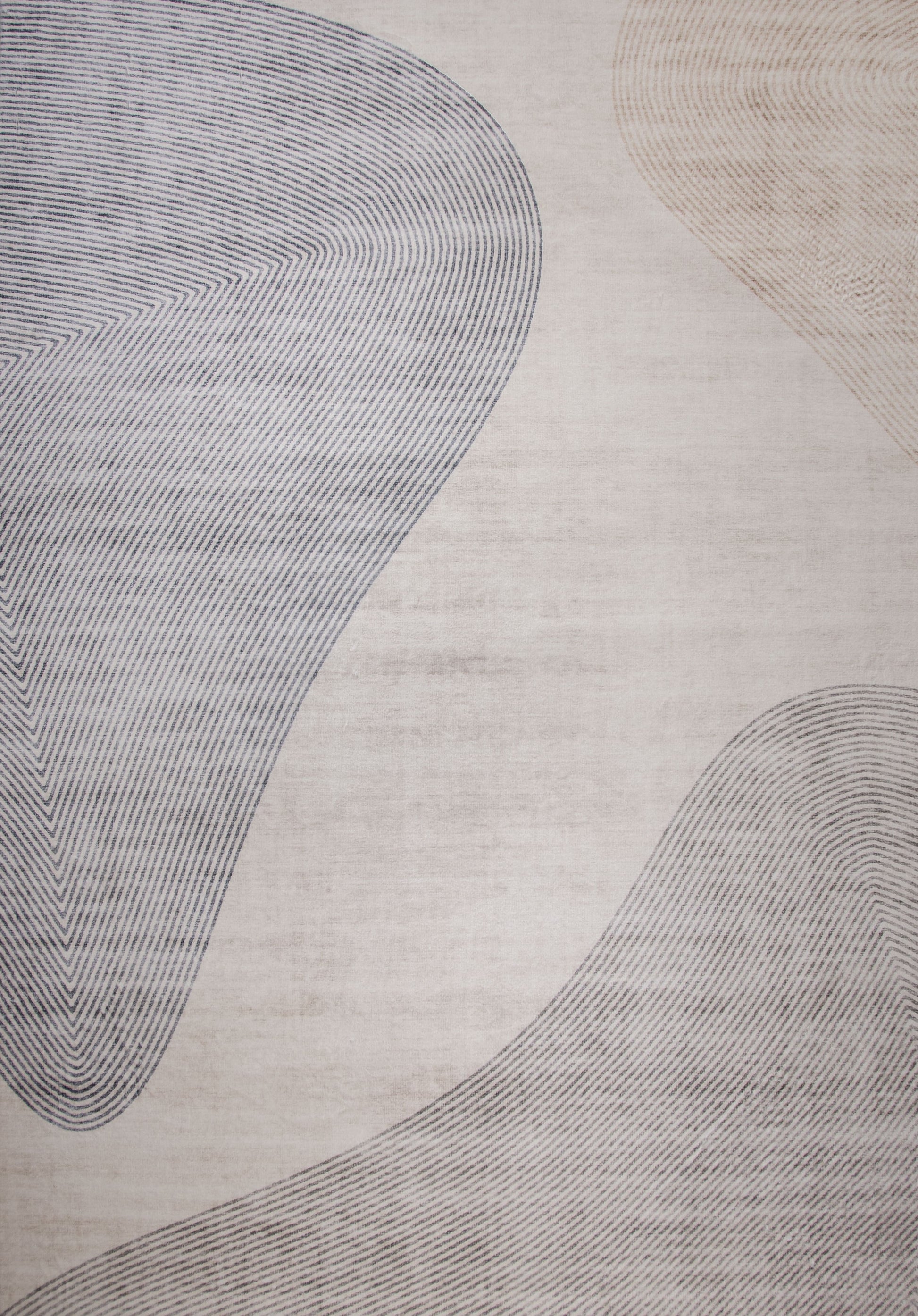 Evara Abstract Contemporary Beige and Brown Indoor Rug-7