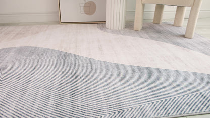 Evara Abstract Contemporary Beige and Brown Indoor Rug