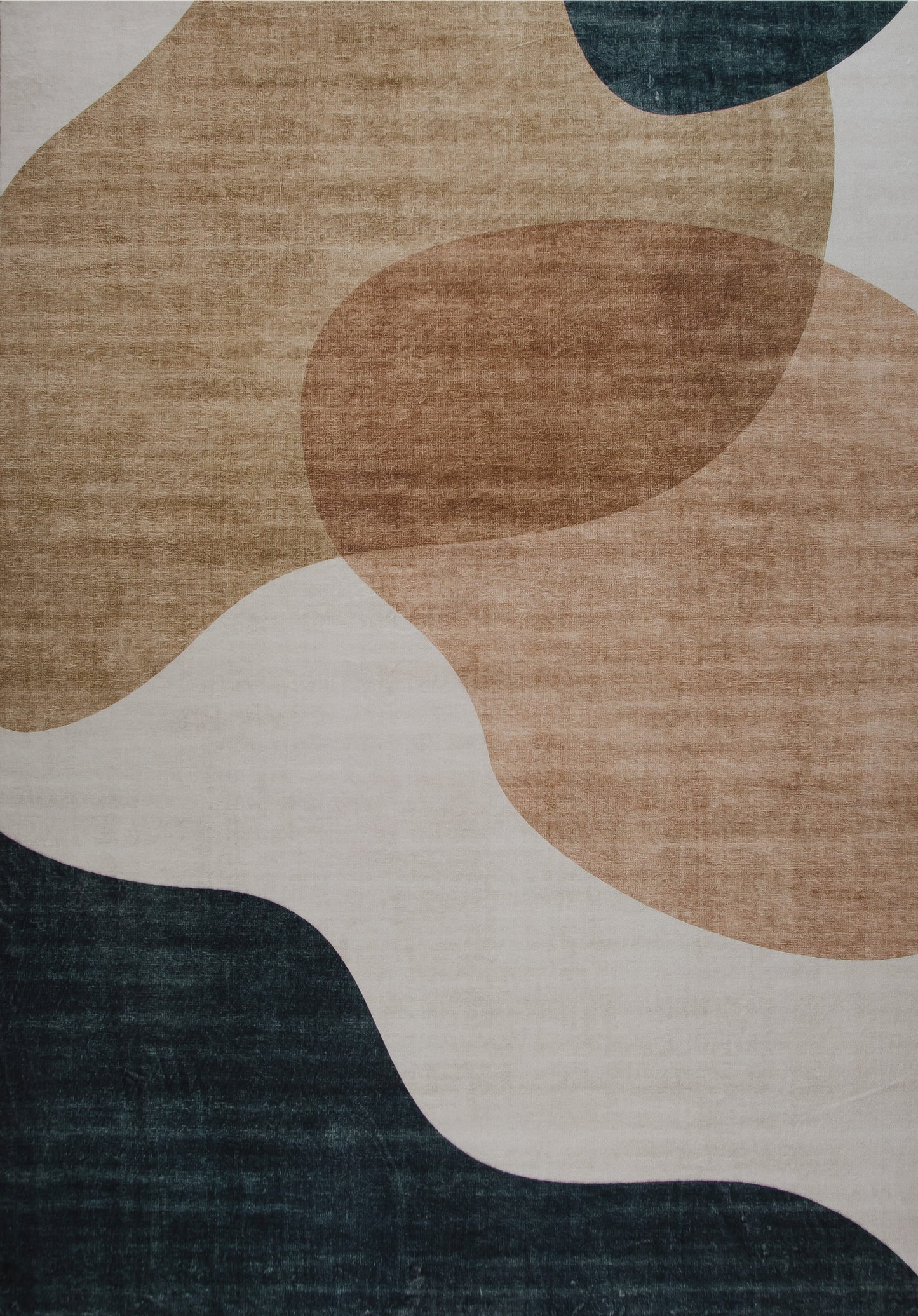 Calma Abstract Contemporary Cream and Green Indoor Rug-1