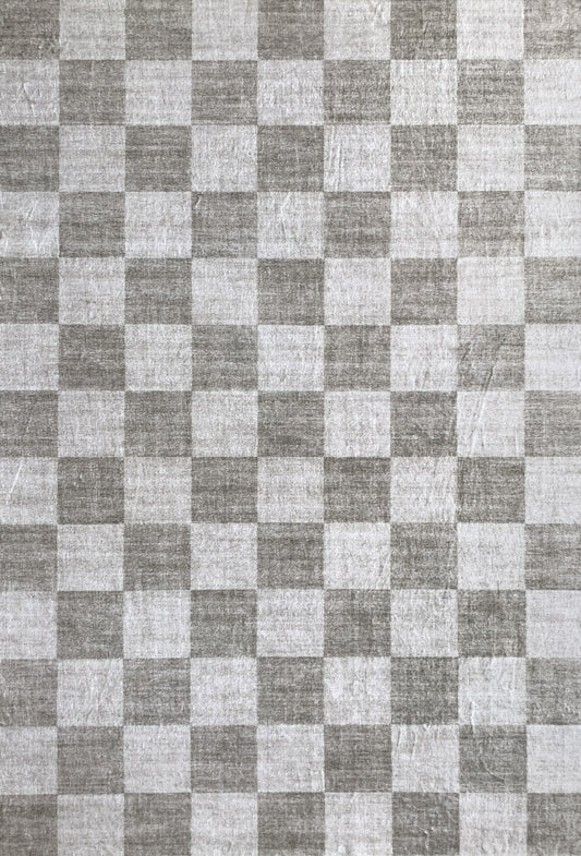 Eclipse Checkered Geometric Beige Rug