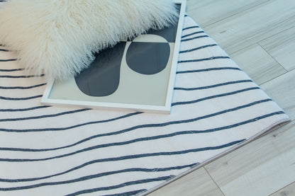 Eclipse Abstract Zebra Print White Rug