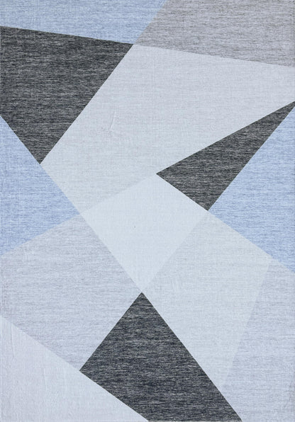 Luca Abstract Mid-Century Modern Blue and Grey Indoor Rug-3