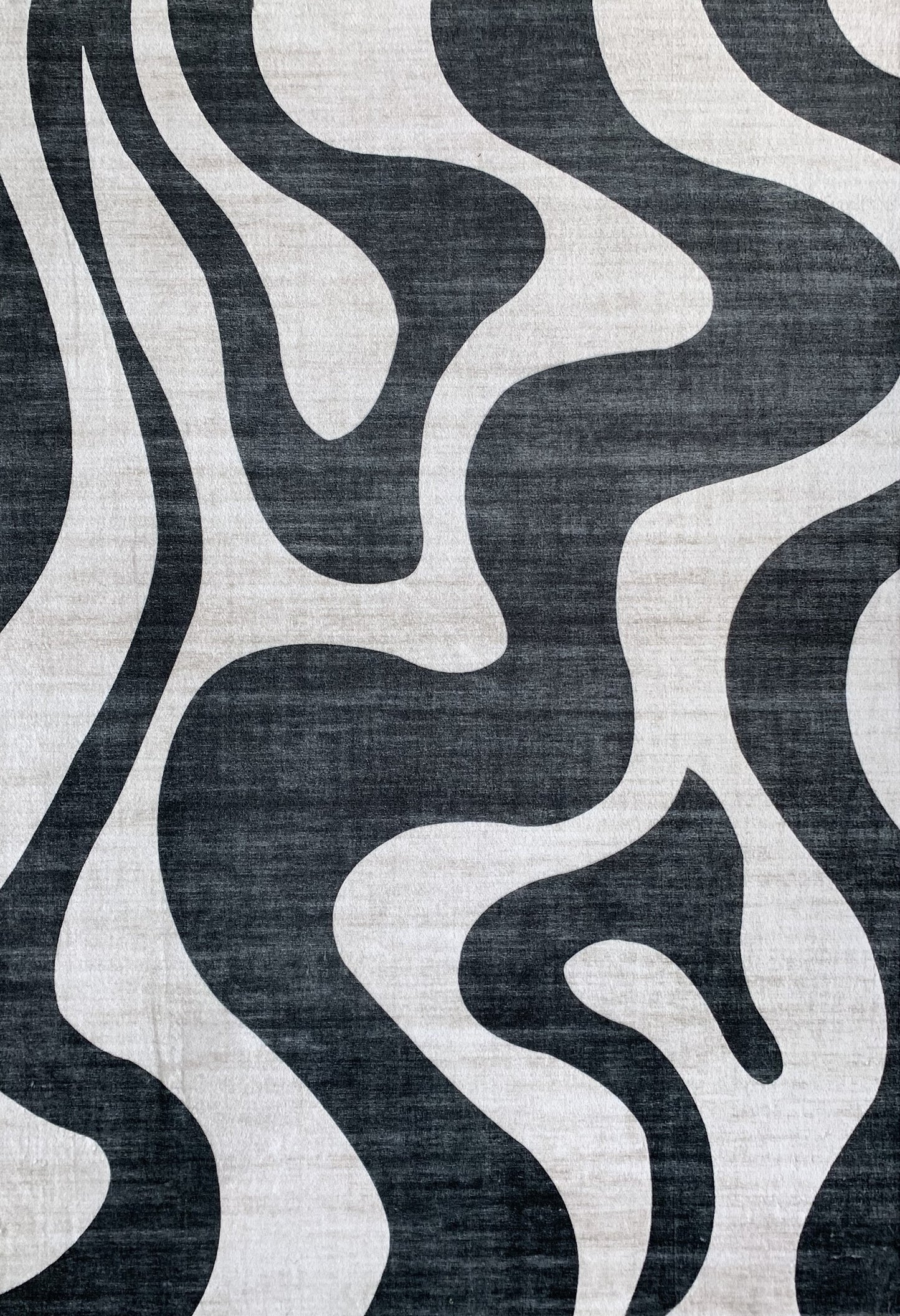 Elliot Abstract Wave Contemporary Black and White Indoor Rug-1