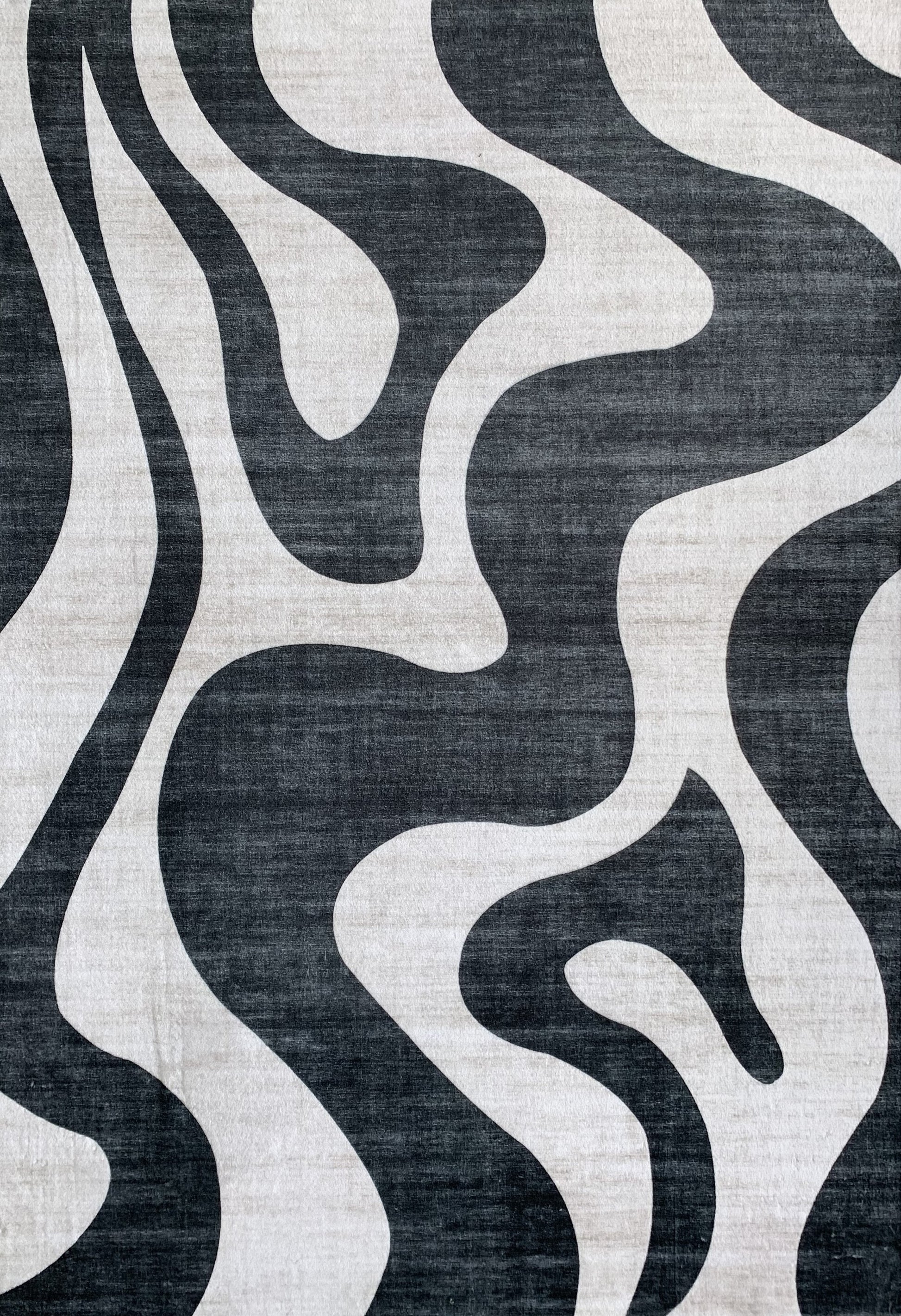 Elliot Abstract Wave Contemporary Black and White Indoor Rug-5