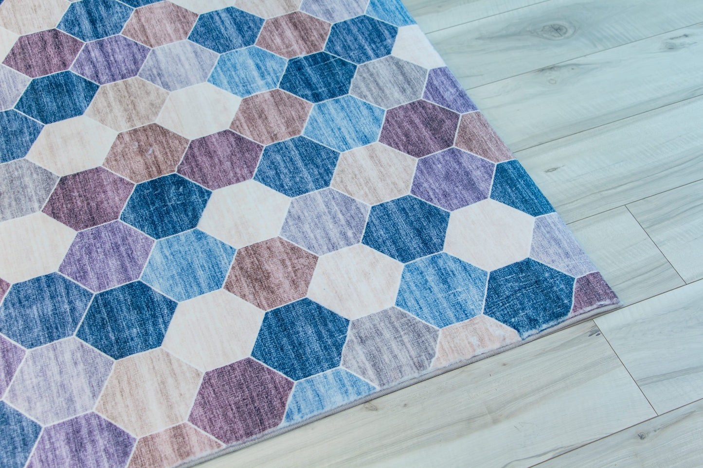 Eclipse Checkered Geometric Purple Rug