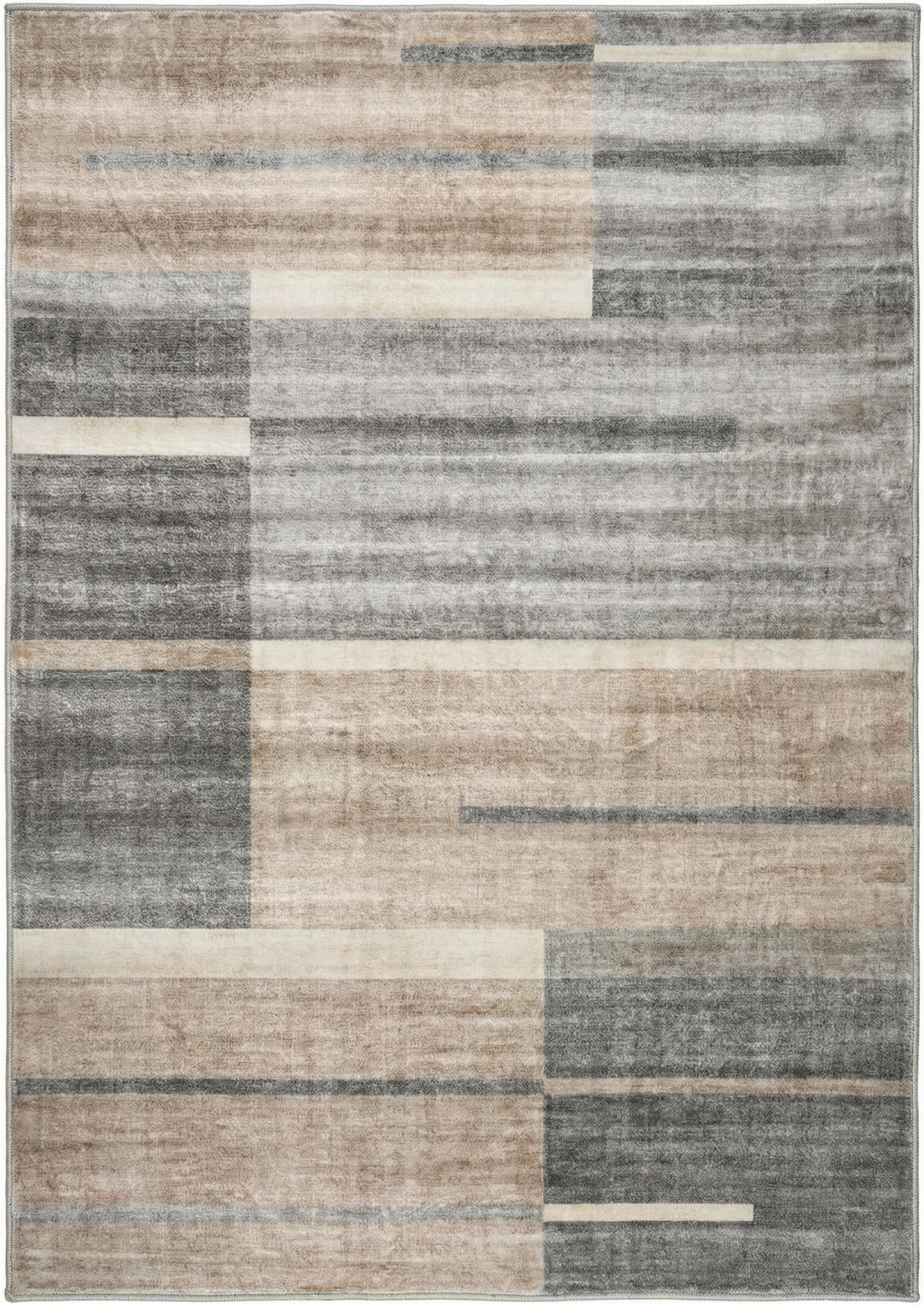 Milan Geometric Contemporary Brown and Grey Indoor Rug-7