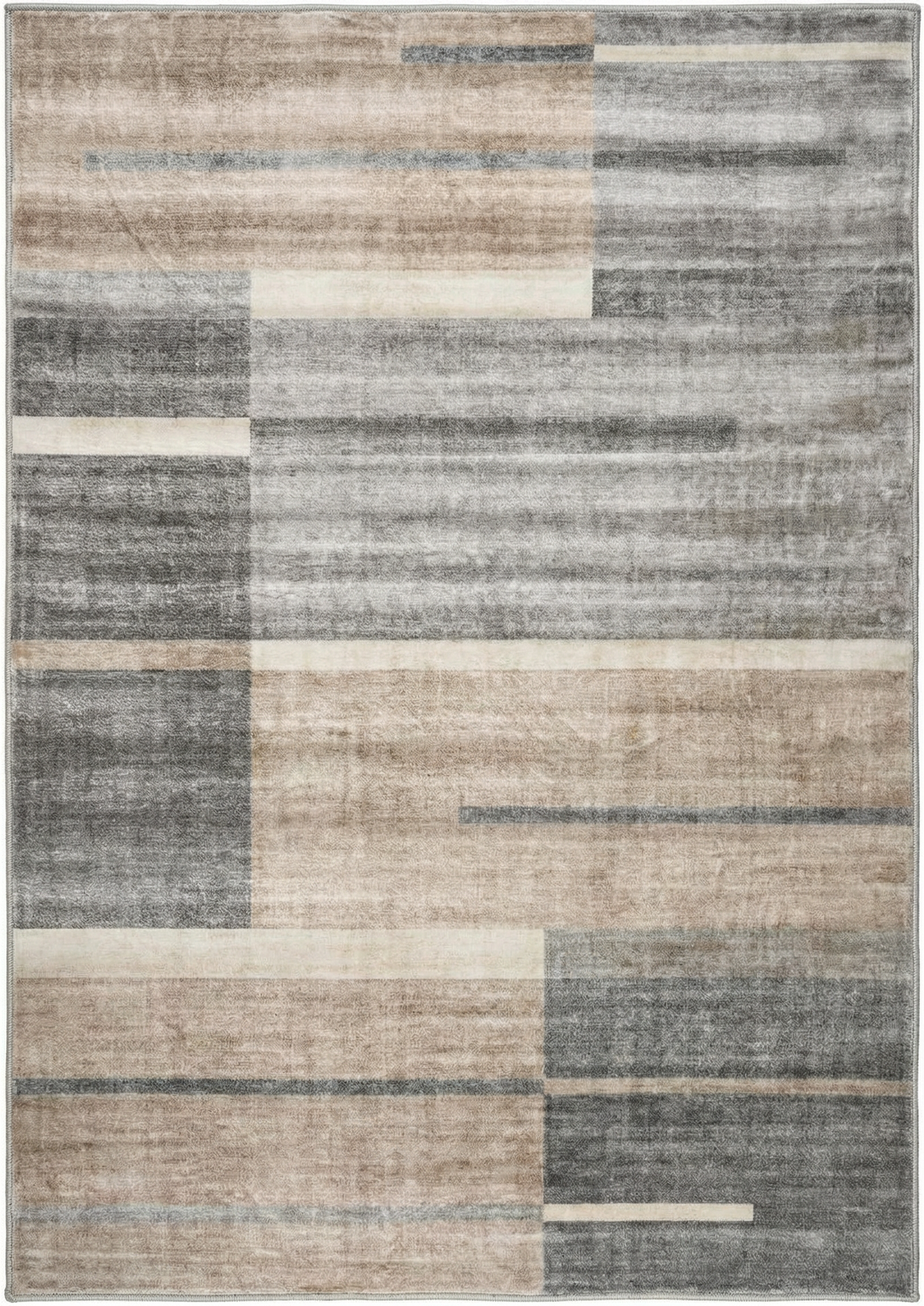 Milan Geometric Contemporary Brown and Grey Indoor Rug-7