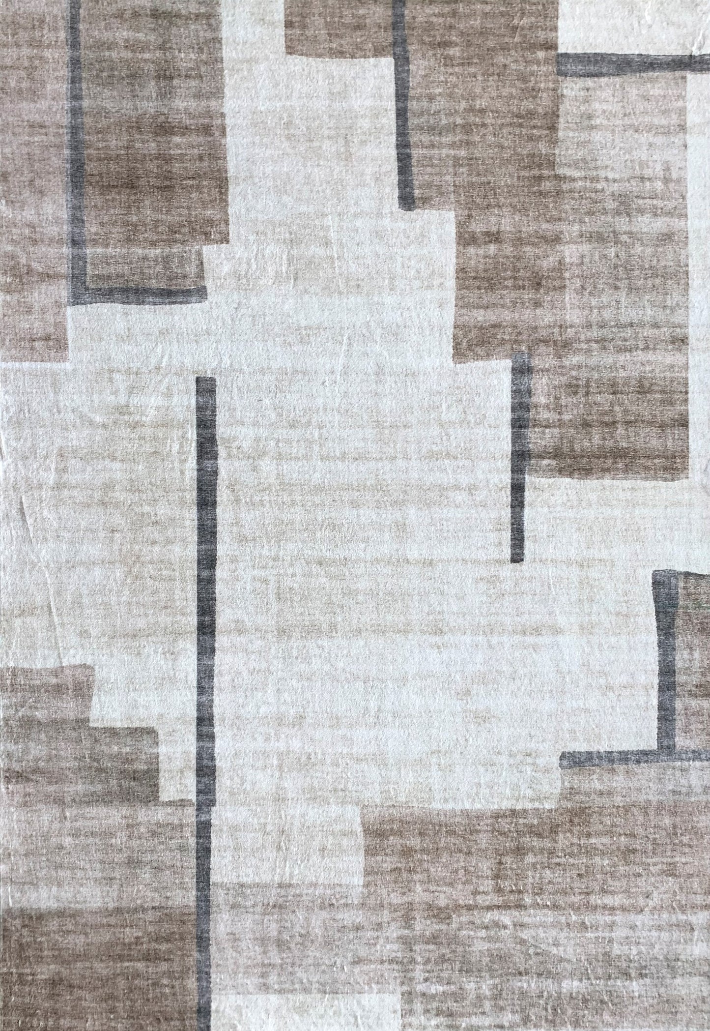 Miles Geometric Contemporary Beige and Brown Indoor Rug