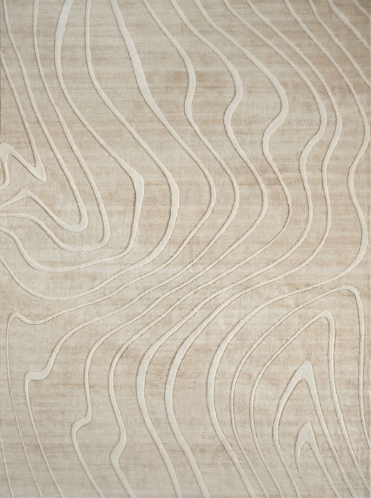 Evan Abstract Line Contemporary Beige and Cream Indoor Rug-1