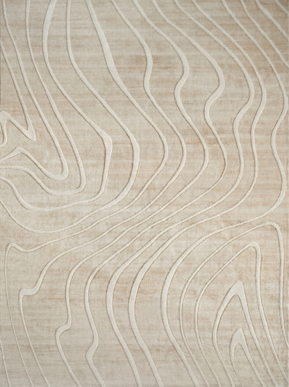 Evan Abstract Line Contemporary Beige and Cream Indoor Rug-4