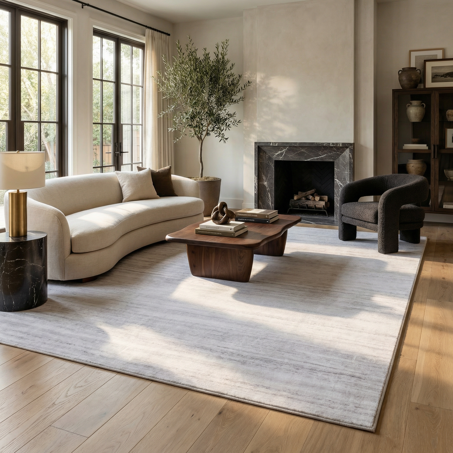 Elena Abstract Contemporary Beige and Purple Indoor Rug-4