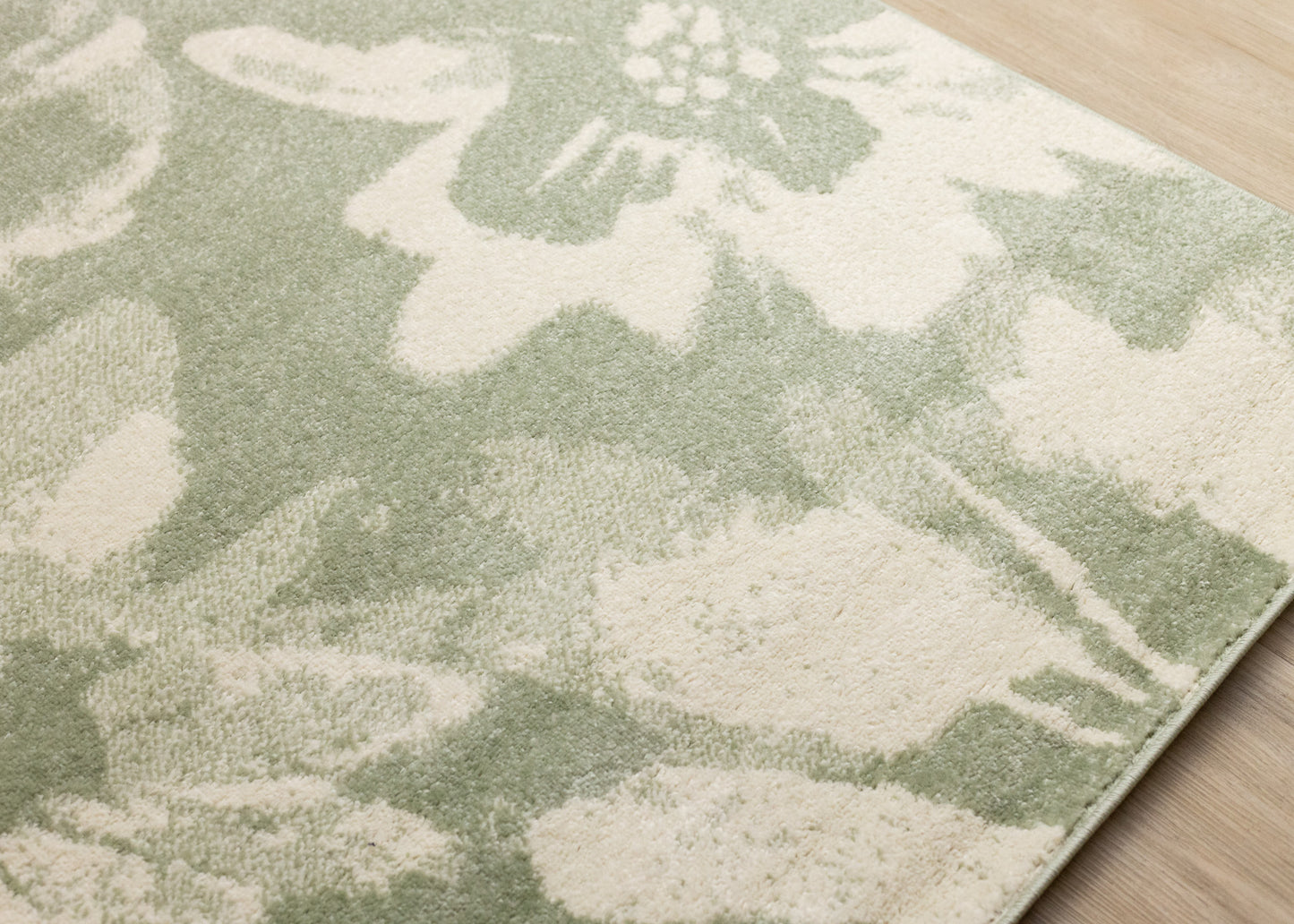 Contemporary Botanical Green Area Rug-4
